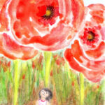 girl-poppyflowers
